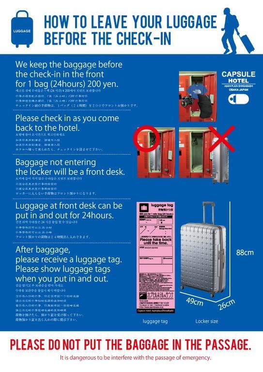 Capsule Hotel Asahi Plaza Shinsaibashi Ósaka Exteriér fotografie
